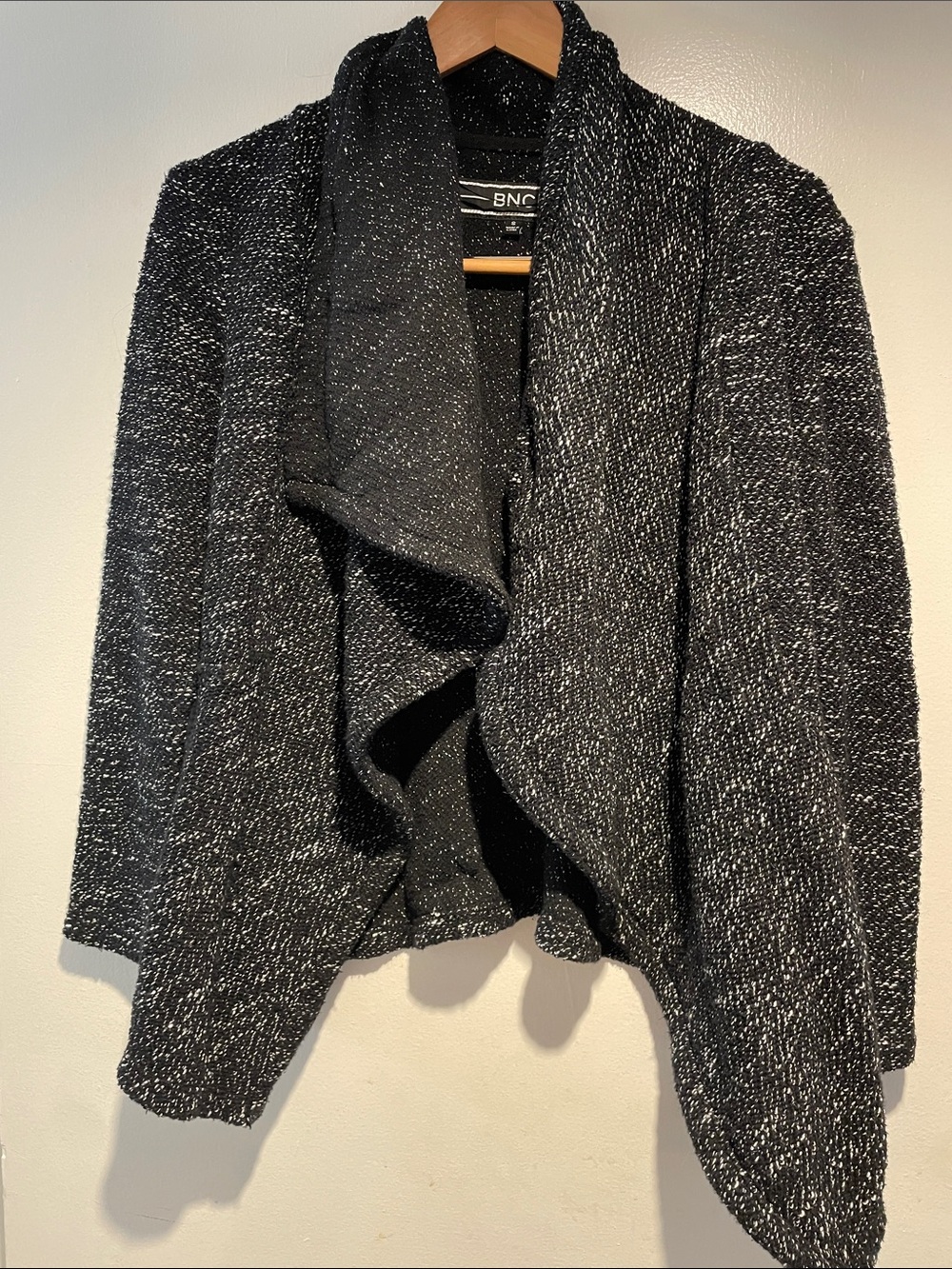 BNCI Open-Front Cardigan - Black & white